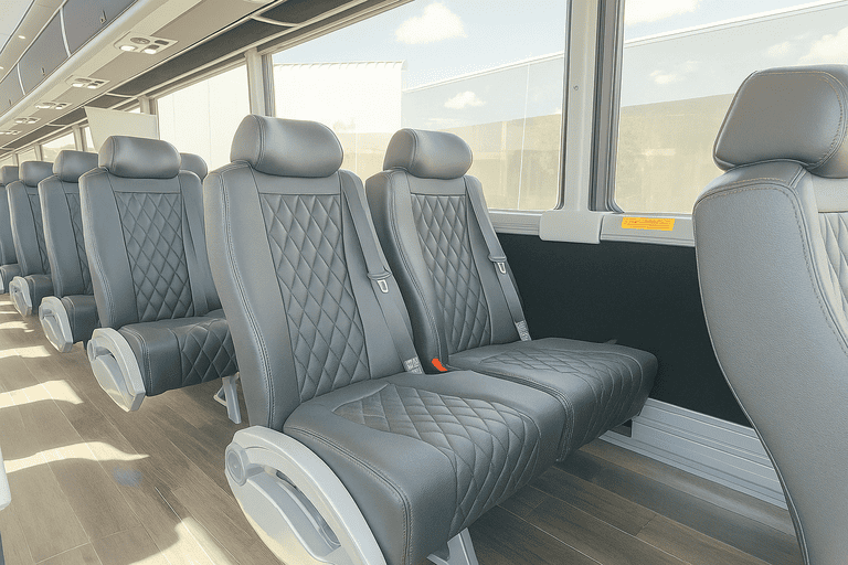 interior of Bus Rental Company Buena Park charter bus